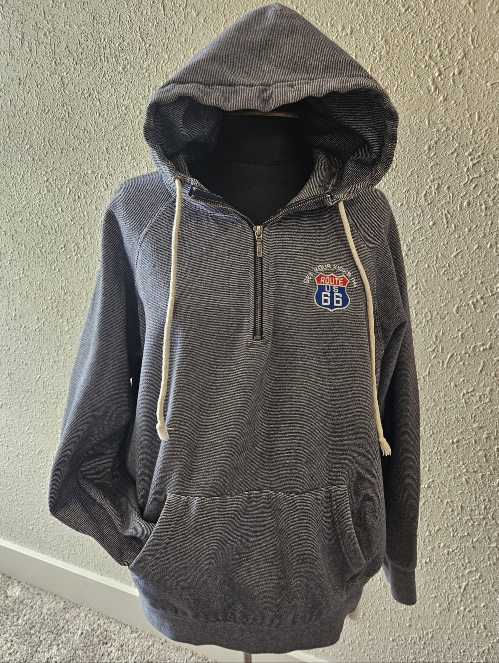 Laundry By Shelli Segal Navy and Cream Striped Sweatshirt Trim